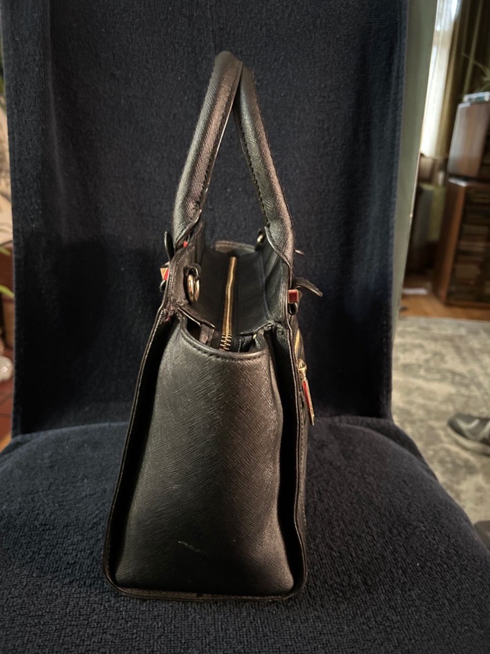 Rebecca Minkoff Avery Black Mini Tote Bag in Saffiano Leather Finish - Picture 5 of 10
